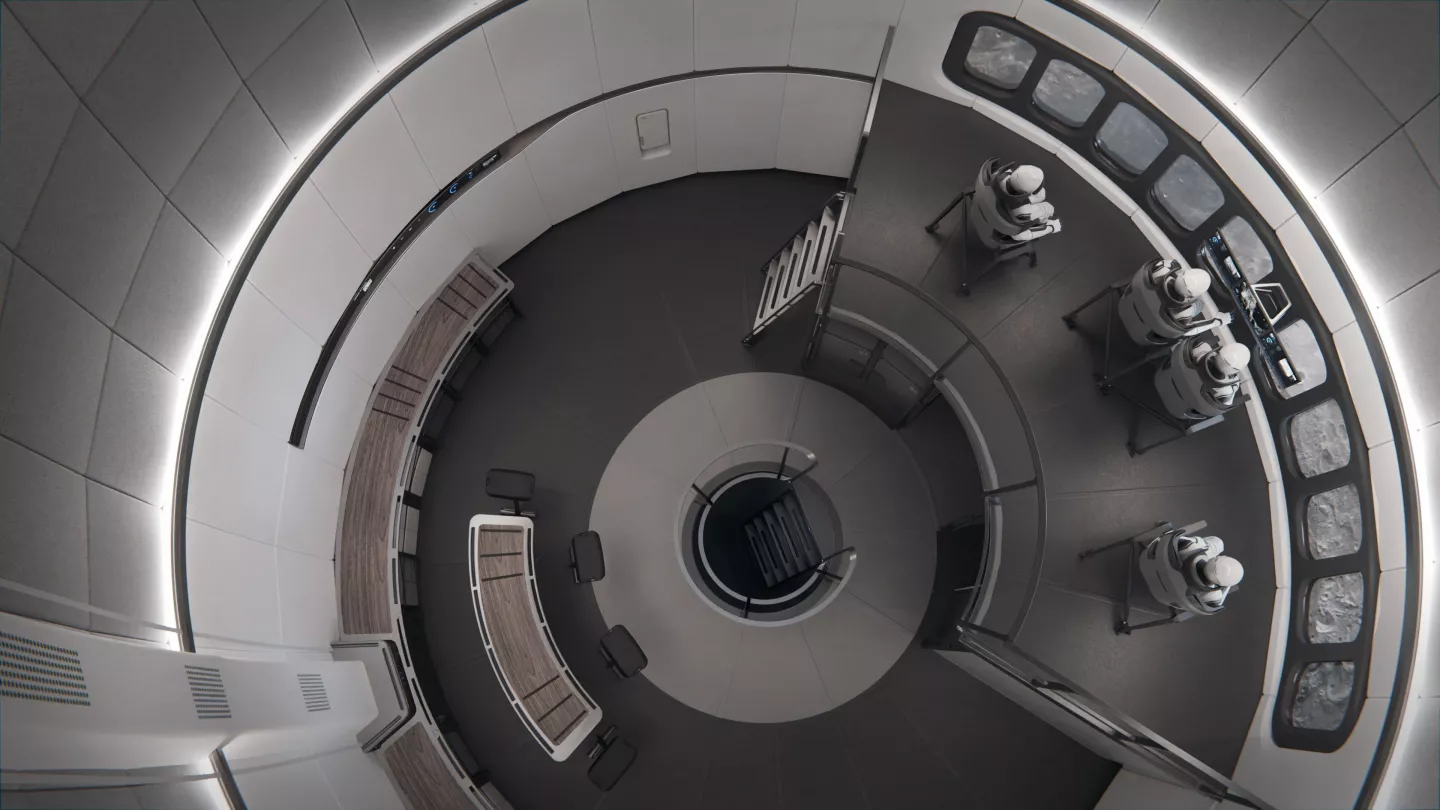 Interiér přistávacího modulu